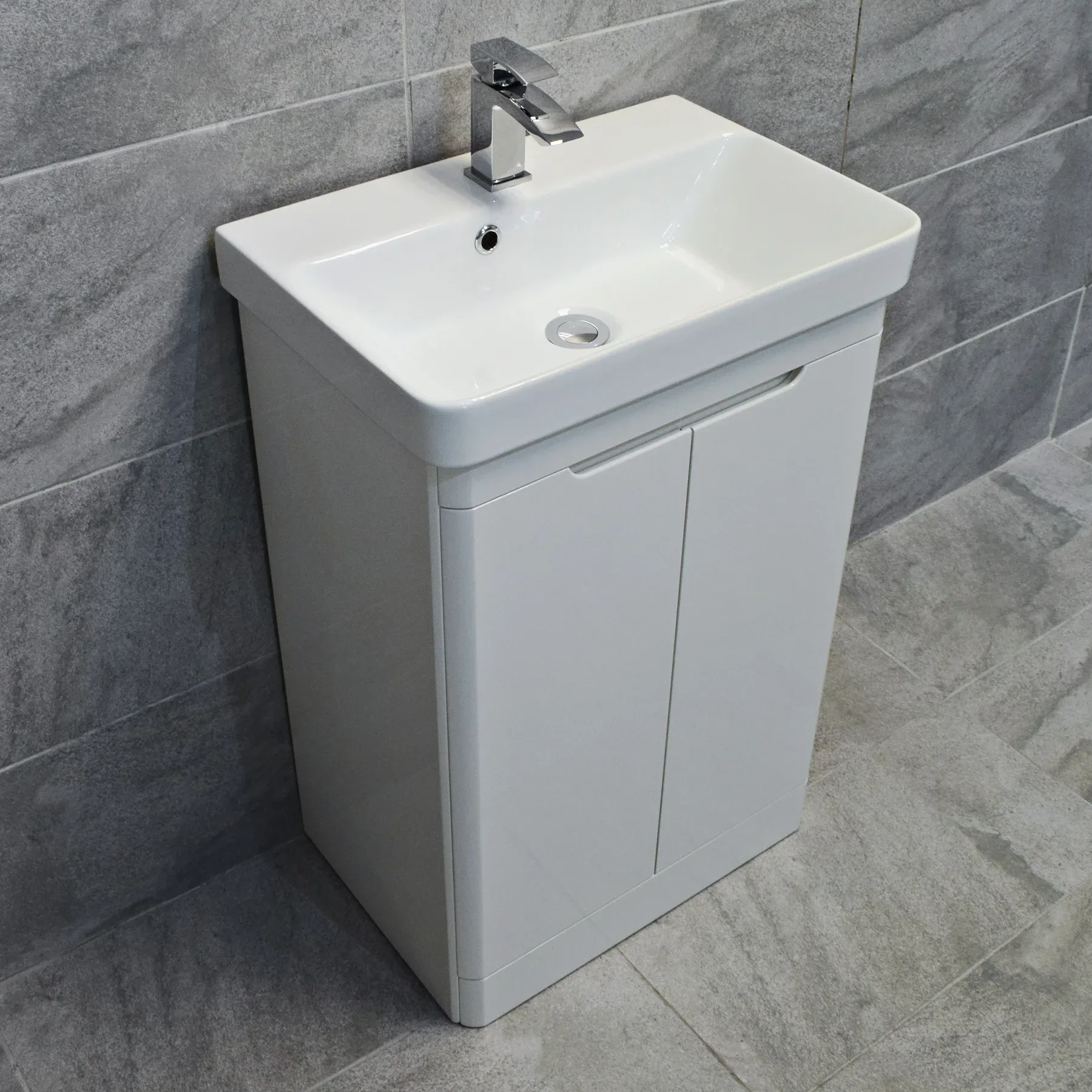 Ross Curved Vanity Basin Sink Unit – Gloss White – 550mm + 700mm With Tap Option 9 Ross Curved Vanity Basin Sink Unit – Gloss White – 550mm + 700mm With Tap Option - Image 7
