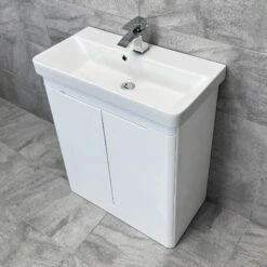 Ross White Gloss Or Anthracite 700mm Vanity Unit Sink & WC Unit Ensuite Set 13 Ross White Gloss Or Anthracite 700mm Vanity Unit Sink & WC Unit Ensuite Set -UK Bathroom Products Sales 2024 Ross 700 White Vanity WC Set Basin