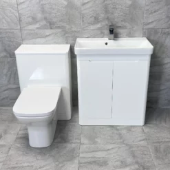 Ross White Gloss Or Anthracite 700mm Vanity Unit Sink & WC Unit Ensuite Set 15 Ross White Gloss Or Anthracite 700mm Vanity Unit Sink & WC Unit Ensuite Set -UK Bathroom Products Sales 2024 Ross 700 White Vanity WC Set Front jpg webp