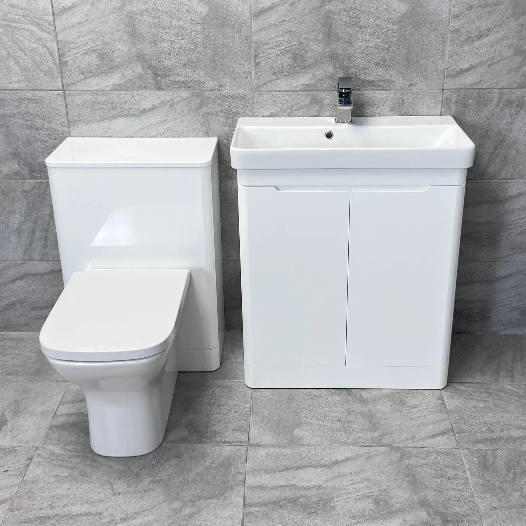 Ross White Gloss Or Anthracite 700mm Vanity Unit Sink & WC Unit Ensuite Set 7 Ross White Gloss Or Anthracite 700mm Vanity Unit Sink & WC Unit Ensuite Set - Image 5