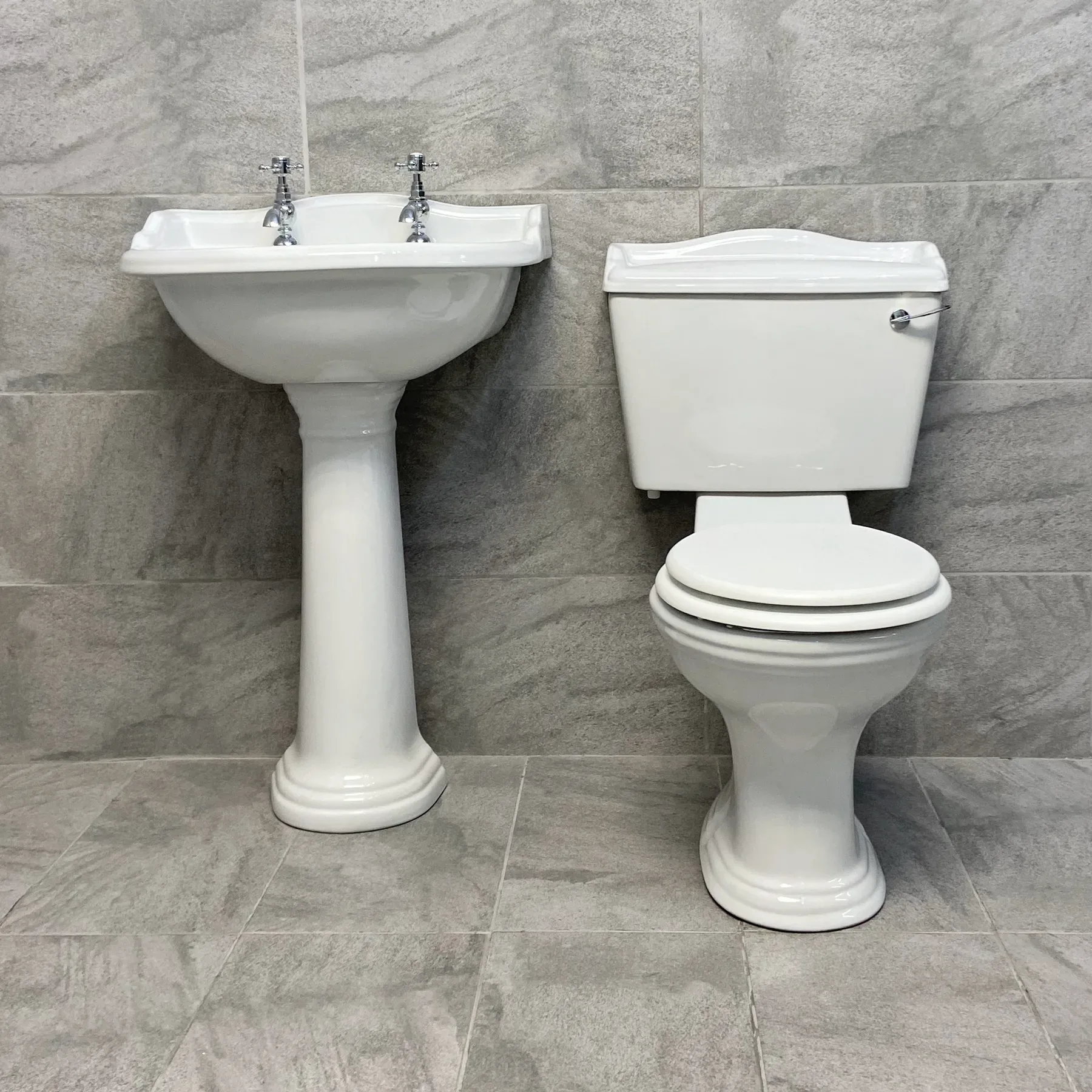 Chancery Traditional Style Toilet & Basin Set With Optional Seat & Flush Option 4 Chancery Traditional Style Toilet & Basin Set With Optional Seat & Flush Option - Image 2