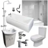 Siera Complete Vanity Bathroom Suite Including Bath, Unit, Screen, Taps & Shower 2 Siera Complete Vanity Bathroom Suite Including Bath, Unit, Screen, Taps & Shower -UK Bathroom Products Sales 2024 SIERA BATH 550mm SUITE INC SQ SCREEN VALVE COLLAGE CHARLIE jpg