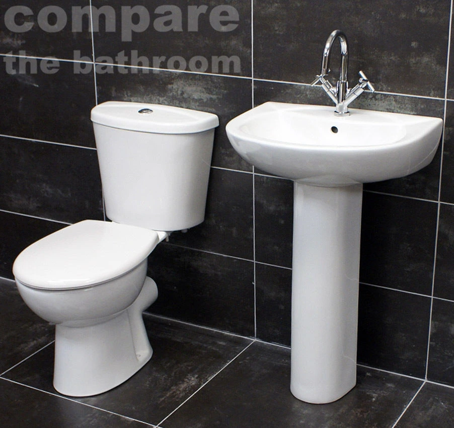 Sara Basin And Toilet Set Cloakroom Suite Soft Close Seat & Tap Option 3 Sara Basin And Toilet Set Cloakroom Suite Soft Close Seat & Tap Option