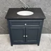 Savoy Traditional Style White Or Grey 800mm Vanity Unit Inc. Worktop & Basin 2 Savoy Traditional Style White Or Grey 800mm Vanity Unit Inc. Worktop & Basin -UK Bathroom Products Sales 2024 Savoy Chrcoal Grey 2D Black Worktop Front