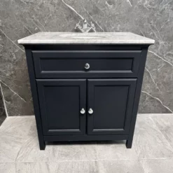 Savoy Traditional Style White Or Grey 800mm Vanity Unit Inc. Worktop & Basin 24 Savoy Traditional Style White Or Grey 800mm Vanity Unit Inc. Worktop & Basin -UK Bathroom Products Sales 2024 Savoy Chrcoal Grey 2D Grey Worktop Front Low