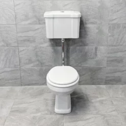 Savoy Traditional Victorian Low Level Toilet & Basin + Button + Heavy Duty Seat 18 Savoy Traditional Victorian Low Level Toilet & Basin + Button + Heavy Duty Seat -UK Bathroom Products Sales 2024 Savoy Low Level Toilet Flush Front