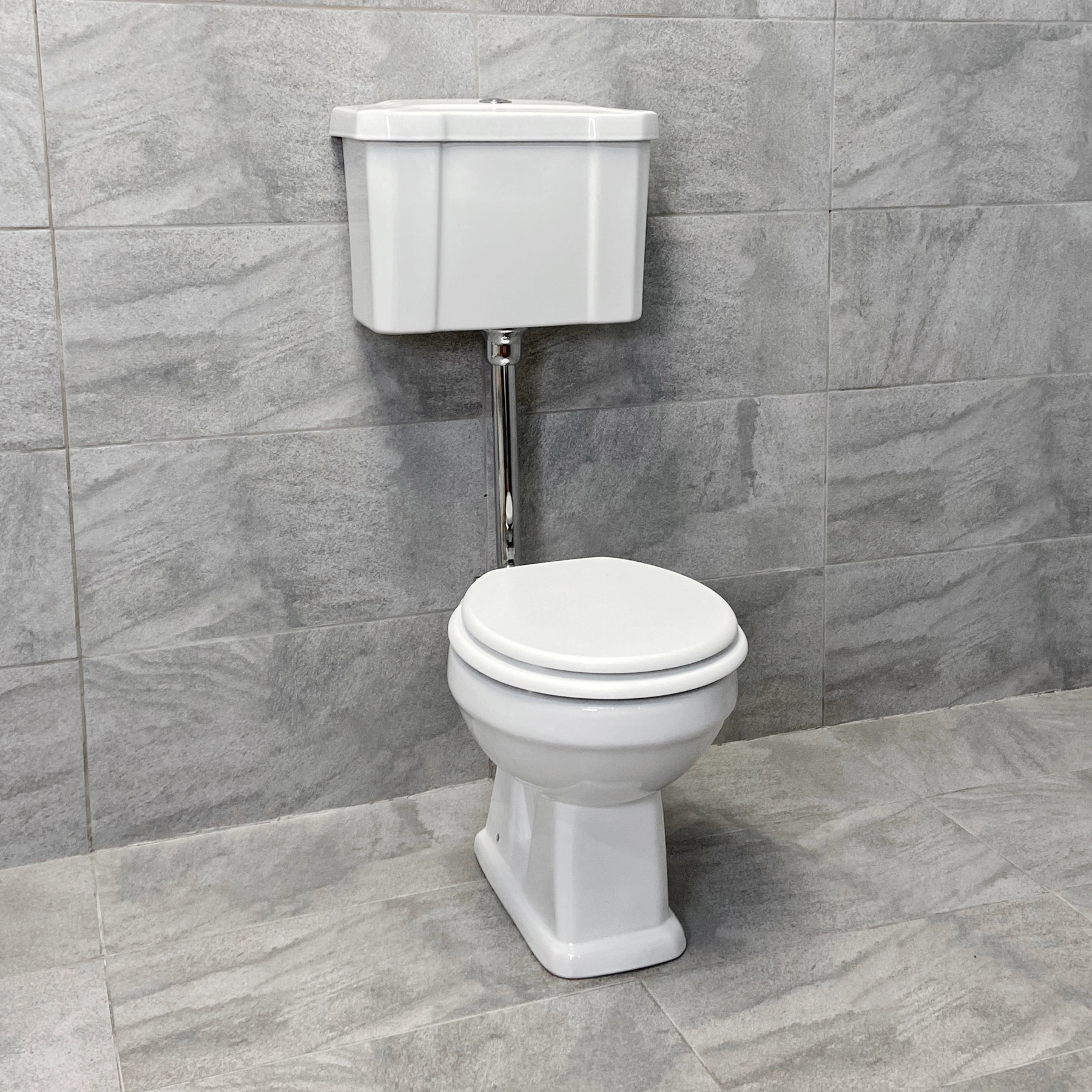 Savoy Traditional Victorian Low Level Toilet & Basin + Button + Heavy Duty Seat 11 Savoy Traditional Victorian Low Level Toilet & Basin + Button + Heavy Duty Seat - Image 9