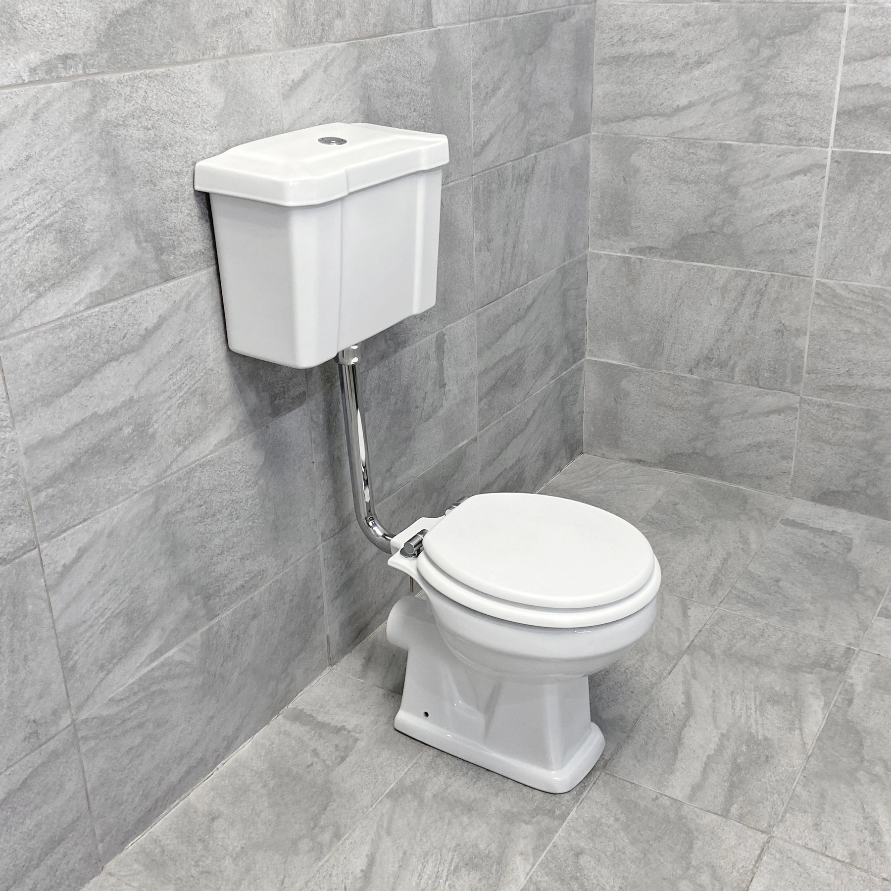 Savoy Traditional Victorian Low Level Toilet & Basin + Button + Heavy Duty Seat 8 Savoy Traditional Victorian Low Level Toilet & Basin + Button + Heavy Duty Seat - Image 6