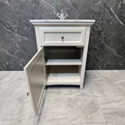 Savoy Traditional Style White Or Grey 600mm Vanity Unit Inc. Worktop & Basin 15 Savoy Traditional Style White Or Grey 600mm Vanity Unit Inc. Worktop & Basin -UK Bathroom Products Sales 2024 Savoy Old English White 1 Door Vanity Unit Open