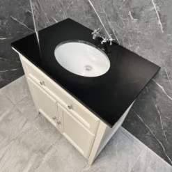 Savoy Traditional Style White Or Grey 800mm Vanity Unit Inc. Worktop & Basin 22 Savoy Traditional Style White Or Grey 800mm Vanity Unit Inc. Worktop & Basin -UK Bathroom Products Sales 2024 Savoy Old English White 2D Black Worktop Side