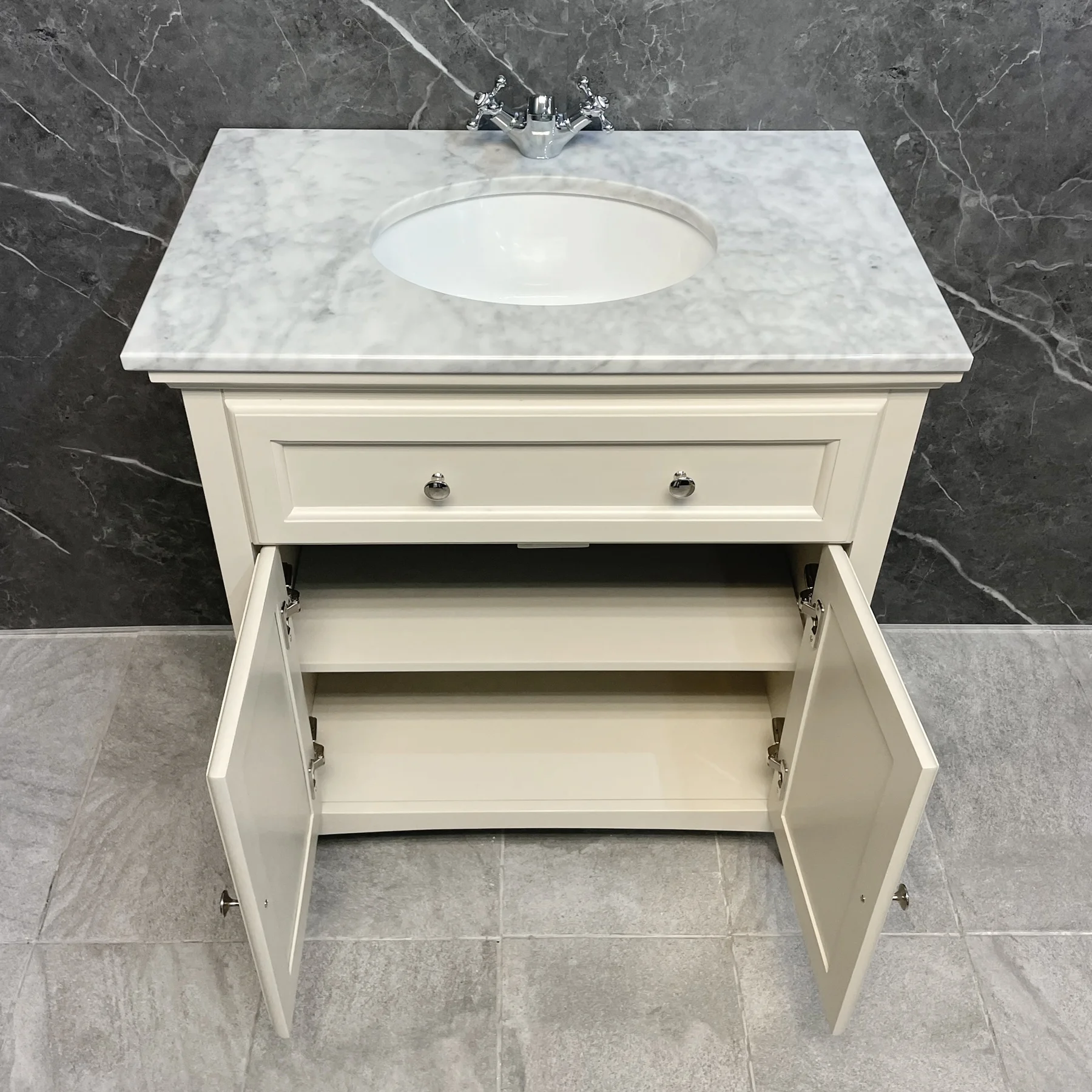 Savoy Traditional Style White Or Grey 800mm Vanity Unit Inc. Worktop & Basin 4 Savoy Traditional Style White Or Grey 800mm Vanity Unit Inc. Worktop & Basin - Image 2