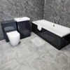 Sharon Double Ended Bath Suite With Ross Anthracite Gloss Vanity Units Inc Taps 2 Sharon Double Ended Bath Suite With Ross Anthracite Gloss Vanity Units Inc Taps -UK Bathroom Products Sales 2024 Sharon 1700 CTH Suite Rio Anthracite 550 Holly Front