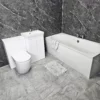 Sharon Double Ended Bathroom Suite With Ross White Gloss Vanity Units & Taps