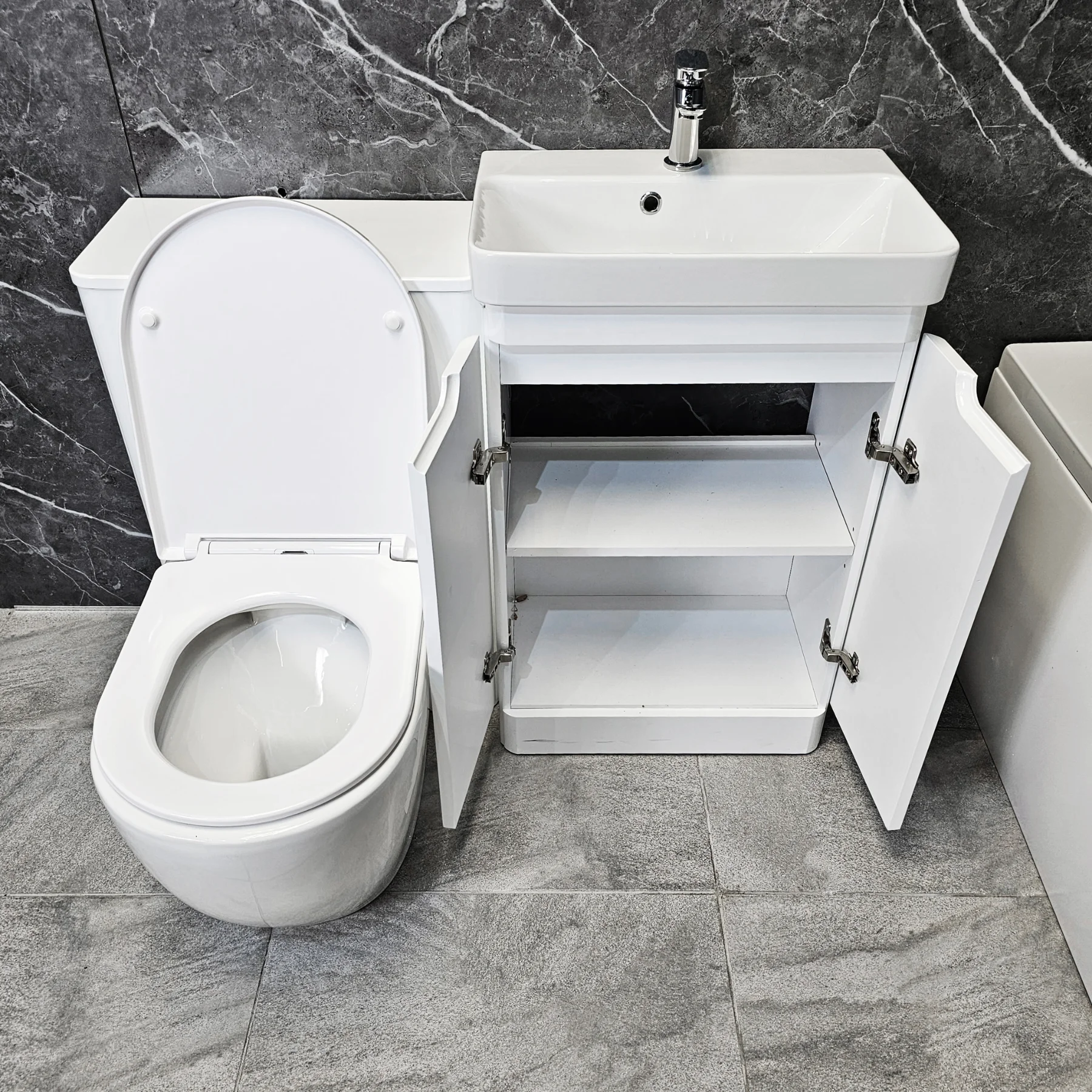 Sharon Double Ended Bathroom Suite With Ross White Gloss Vanity Units & Taps 8 Sharon Double Ended Bathroom Suite With Ross White Gloss Vanity Units & Taps - Image 6