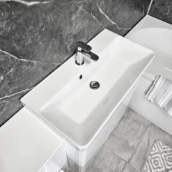 Sharon Double Ended Bathroom Suite With Ross White Gloss Vanity Units & Taps 19 Sharon Double Ended Bathroom Suite With Ross White Gloss Vanity Units & Taps -UK Bathroom Products Sales 2024 Sharon 1700 CTH Suite Rio White 700 Holly Basin