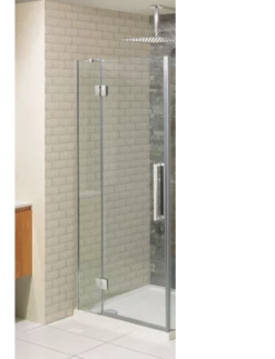 Simpsons Ten Hinged 1000mm Shower Door Silver Finish Frame With Inline Panel
