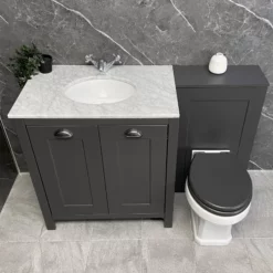 Salisbury Traditional 1300mm Dark Grey Vanity Set Inc Toilet & Marble Worktop 10 Salisbury Traditional 1300mm Dark Grey Vanity Set Inc Toilet & Marble Worktop -UK Bathroom Products Sales 2024 Soulbury Dark Grey Vanity Set Front High KIT974 copy jpg webp