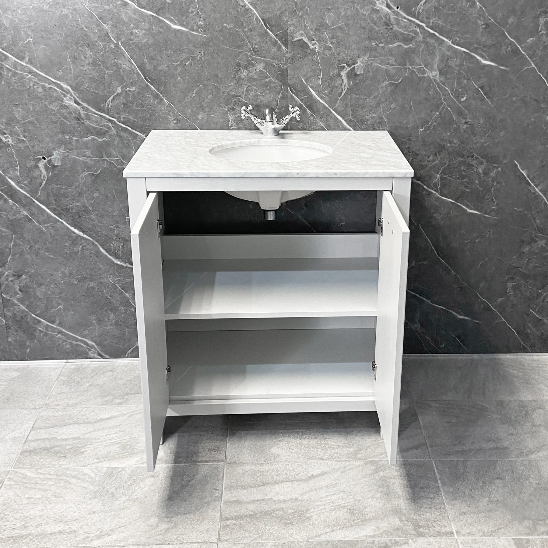 Salisbury Traditional 1300mm Light Grey Vanity Set Inc Toilet & Marble Worktop 6 Salisbury Traditional 1300mm Light Grey Vanity Set Inc Toilet & Marble Worktop - Image 4