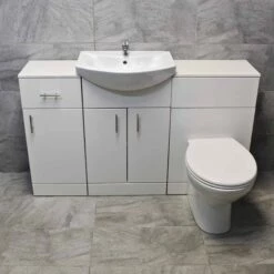 1350mm Vanity Set Bathroom Furniture Suite Sink Storage Drawerline White 19 1350mm Vanity Set Bathroom Furniture Suite Sink Storage Drawerline White -UK Bathroom Products Sales 2024 St Moritz 1350 CF1 Pippa Front 1