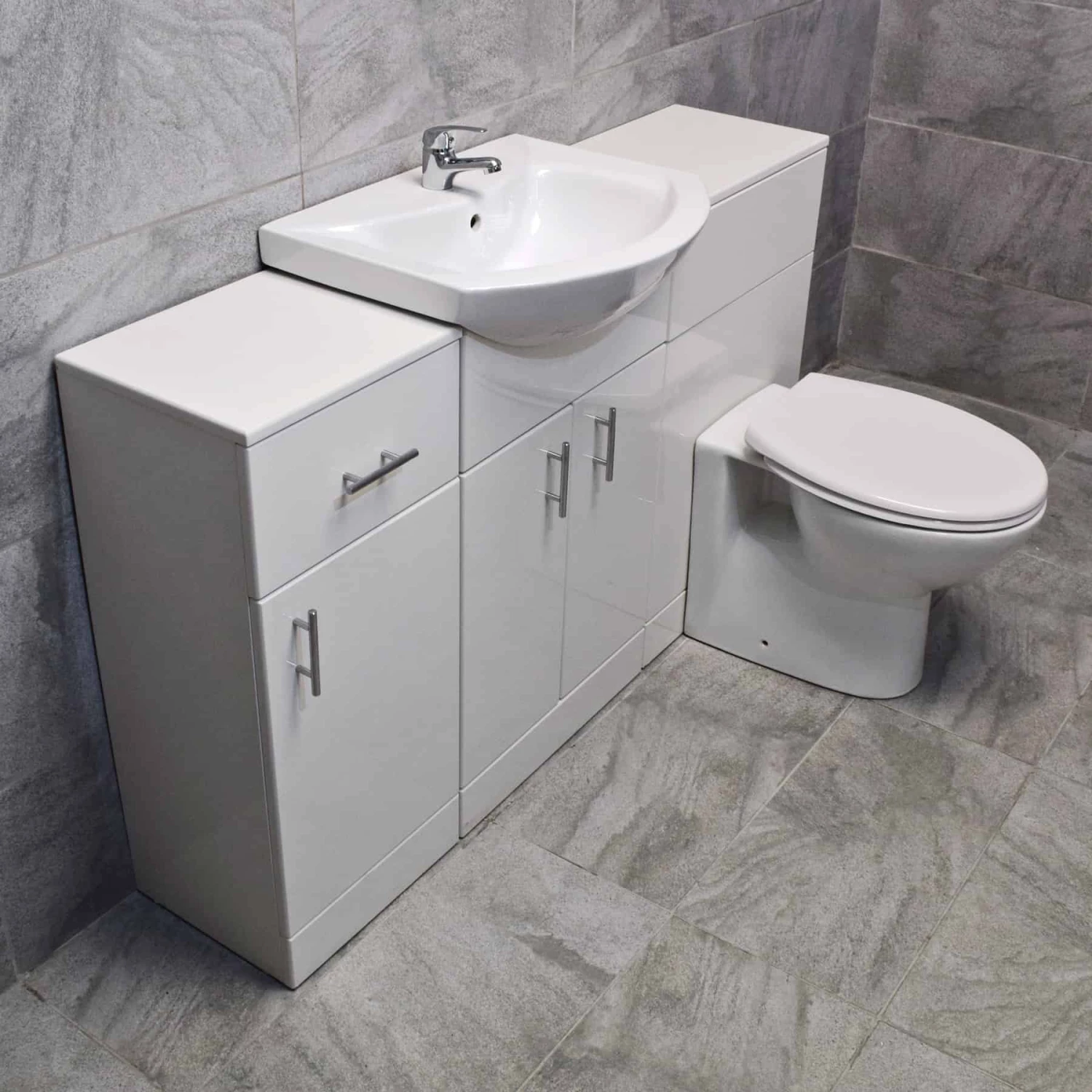 1350mm Vanity Set Bathroom Furniture Suite Sink Storage Drawerline White 14 1350mm Vanity Set Bathroom Furniture Suite Sink Storage Drawerline White - Image 12