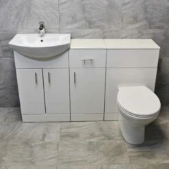 1350mm Vanity Set Bathroom Furniture Suite Sink Storage Drawerline White 29 1350mm Vanity Set Bathroom Furniture Suite Sink Storage Drawerline White -UK Bathroom Products Sales 2024 St Moritz 1350 CF2 Lewis Pippa Front 1