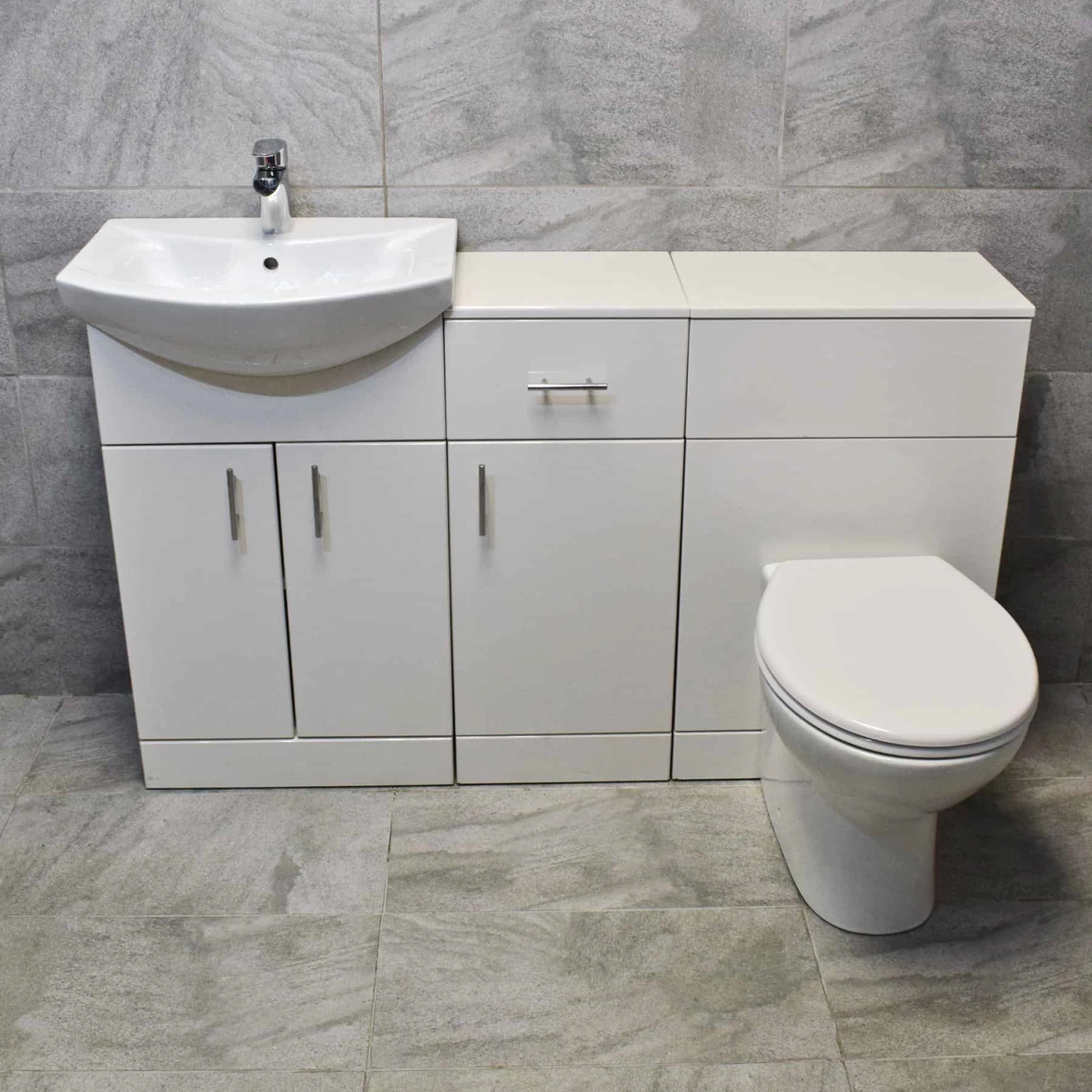 1350mm Vanity Set Bathroom Furniture Suite Sink Storage Drawerline White 16 1350mm Vanity Set Bathroom Furniture Suite Sink Storage Drawerline White - Image 14