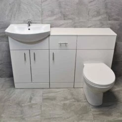 1350mm Vanity Set Bathroom Furniture Suite Sink Storage Drawerline White 20 1350mm Vanity Set Bathroom Furniture Suite Sink Storage Drawerline White -UK Bathroom Products Sales 2024 St Moritz 1350 CF2 Pippa Front