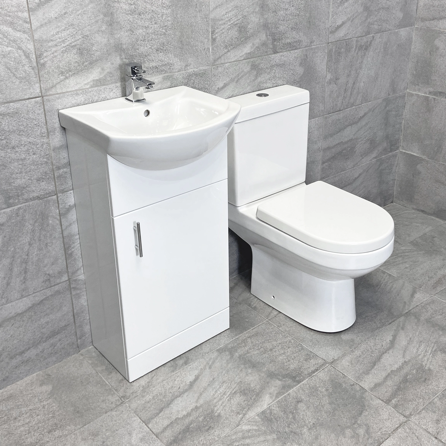 450mm Modern Cloakroom Package Vanity Basin Sink Unit + Toilet Set Ensuite 5 450mm Modern Cloakroom Package Vanity Basin Sink Unit + Toilet Set Ensuite - Image 3