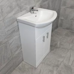 550mm Bathroom Vanity Unit & Ceramic Basin Sink Cupboard Storage Optional Tap 12 550mm Bathroom Vanity Unit & Ceramic Basin Sink Cupboard Storage Optional Tap -UK Bathroom Products Sales 2024 St Moritz 550 V05 Side jpg webp 1