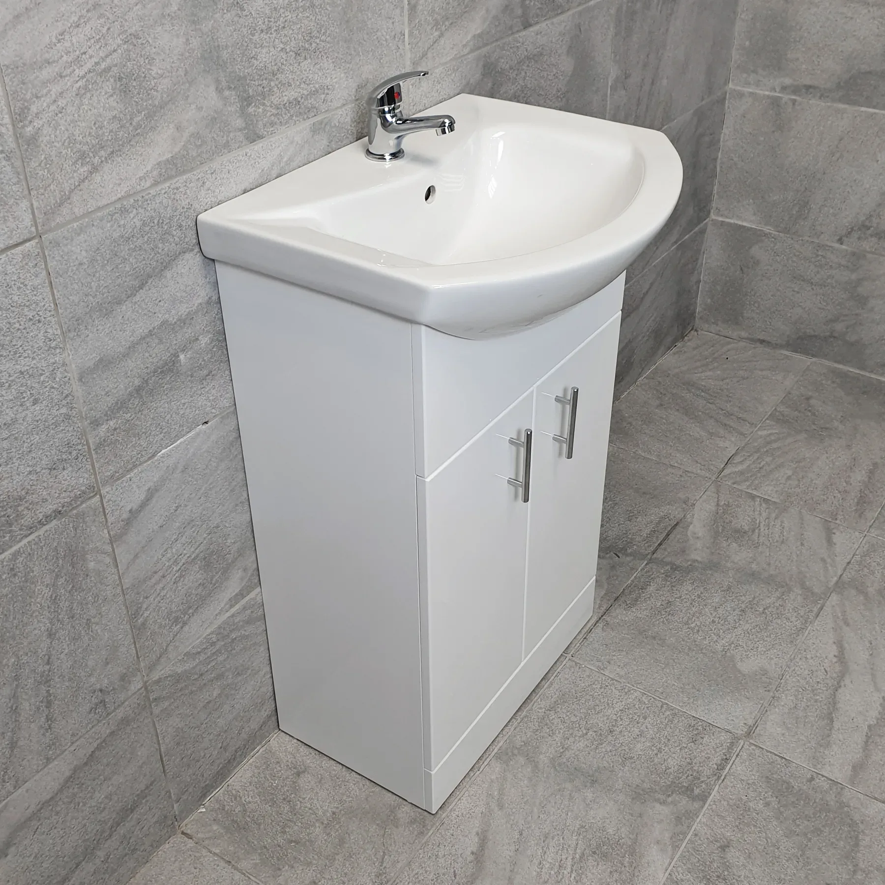 550mm Bathroom Vanity Unit & Ceramic Basin Sink Cupboard Storage Optional Tap 7 550mm Bathroom Vanity Unit & Ceramic Basin Sink Cupboard Storage Optional Tap - Image 5