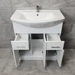 Designer Bathroom Vanity Basin Sink Unit Storage – White – Various Sizes 25 Designer Bathroom Vanity Basin Sink Unit Storage – White – Various Sizes -UK Bathroom Products Sales 2024 St Moritz 750 V05 Open jpg webp