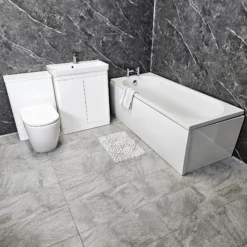 Steph Single Ended Bathroom Suite With Ross White Gloss Vanity Units With Taps 16 Steph Single Ended Bathroom Suite With Ross White Gloss Vanity Units With Taps -UK Bathroom Products Sales 2024 Steph 1700 ETH Suite Rio White 700 Holly Front