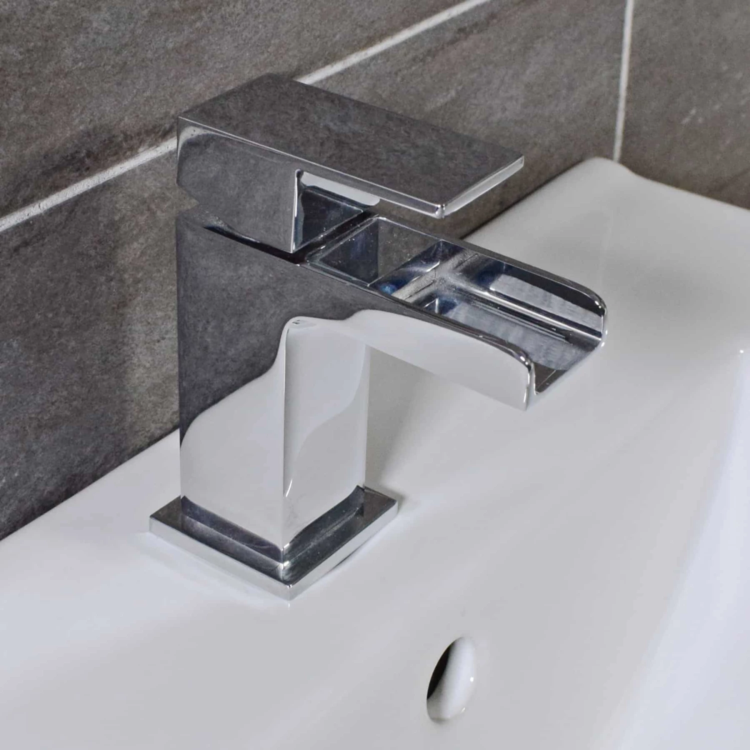 Georgina Cloakroom Basin Mono Mixer Waterfall Sink Tap + Click Waste 3 Georgina Cloakroom Basin Mono Mixer Waterfall Sink Tap + Click Waste