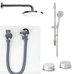 Pressfill Overflow Bath Filler + Triple Function Valve + Dual Shower Heads
