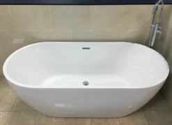 Talula Freestanding Bath Thin Rim Contemporary Modern Style Bath White Acrylic