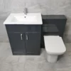 Tess Anthracite 1050mm / 1150mm Bathroom Vanity Basin Set + Square Style Toilet 1 Tess Anthracite 1050mm / 1150mm Bathroom Vanity Basin Set + Square Style Toilet -UK Bathroom Products Sales 2024 Tess 1150 Anthracite GinaSQ Front jpg webp