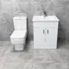 Tess White Square Vanity Unit Ceramic Basin & Bliss Square Toilet Set 2 Tess White Square Vanity Unit Ceramic Basin & Bliss Square Toilet Set -UK Bathroom Products Sales 2024 Tess 650 White BlissCC Front jpg webp