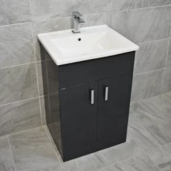 Tess 550mm Square Basin Sink Vanity Unit White Or Anthracite Grey 14 Tess 550mm Square Basin Sink Vanity Unit White Or Anthracite Grey -UK Bathroom Products Sales 2024 Tess vanity anthracite taps 1 jpg 4