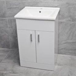 Tess 550mm Square Basin Sink Vanity Unit White Or Anthracite Grey 11 Tess 550mm Square Basin Sink Vanity Unit White Or Anthracite Grey -UK Bathroom Products Sales 2024 Tess vanity white no taps 1 jpg 4