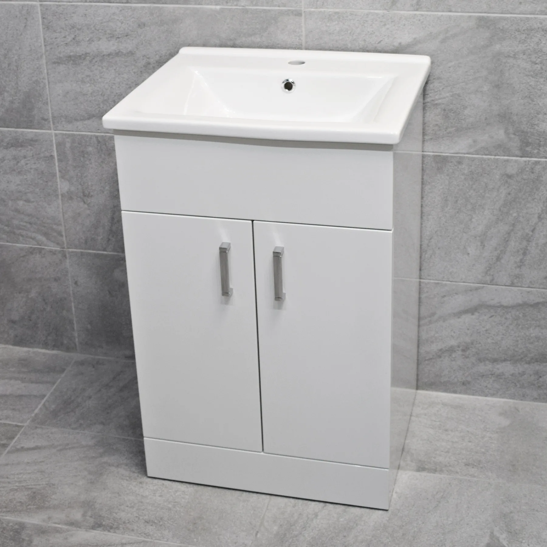 Tess 550mm Square Basin Sink Vanity Unit White Or Anthracite Grey 5 Tess 550mm Square Basin Sink Vanity Unit White Or Anthracite Grey - Image 3