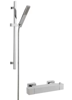 Thermostatic Square Bar Shower Mixer & Slider Rail Kit With 5 Year Guarantee
