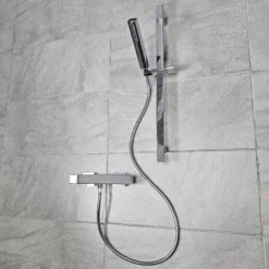 Thermostatic Shower Valve With Square Slide Rail Kit + Optional Fixing Kit