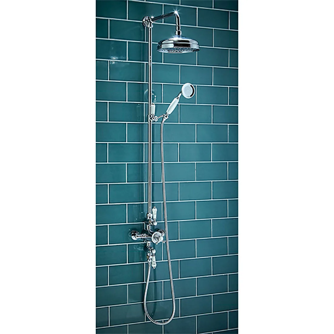 Traditional Shower WRAS Approved Dual Head Thermostatic Set Valve Chrome 3 Traditional Shower WRAS Approved Dual Head Thermostatic Set Valve Chrome