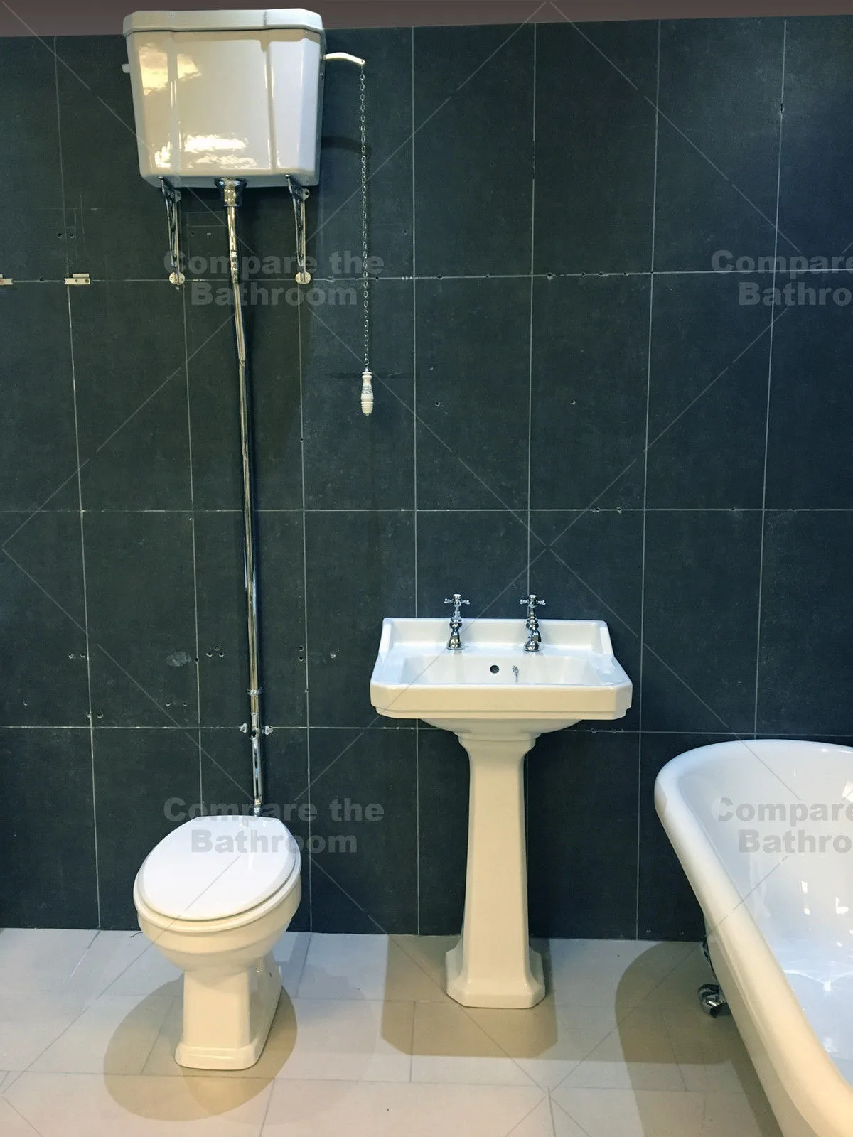 Traditional Victorian High Level Toilet + Basin Set Bathroom Suite WC + Sink 6 Traditional Victorian High Level Toilet + Basin Set Bathroom Suite WC + Sink - Image 4