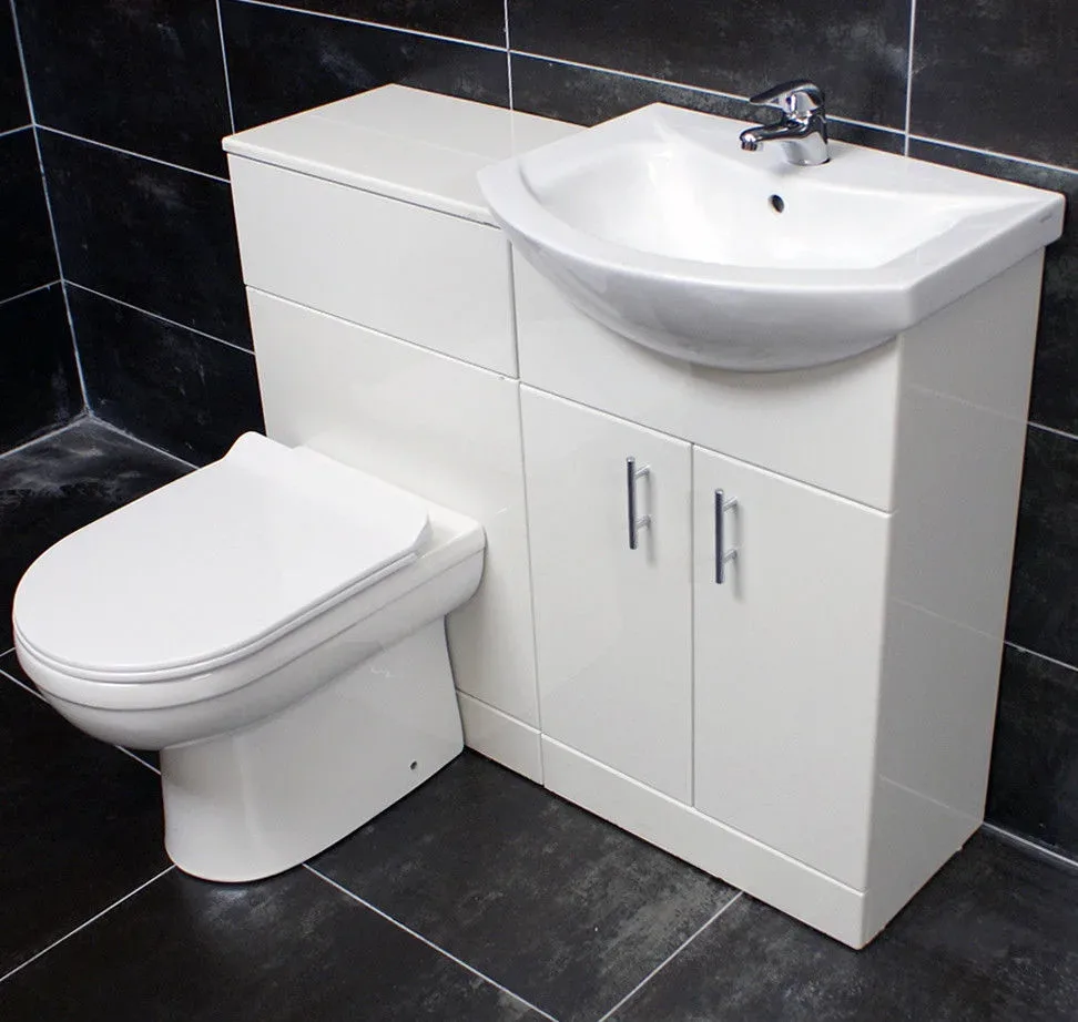 1050mm Bathroom Furniture Suite – Vanity Unit Basin + WC Unit + Toilet 5 1050mm Bathroom Furniture Suite – Vanity Unit Basin + WC Unit + Toilet - Image 3