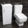 400mm Square Bathroom Vanity Basin Sink Unit With Tap + Toilet Option Suite Set