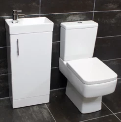 400mm Square Bathroom Vanity Basin Sink Unit With Tap + Toilet Option Suite Set