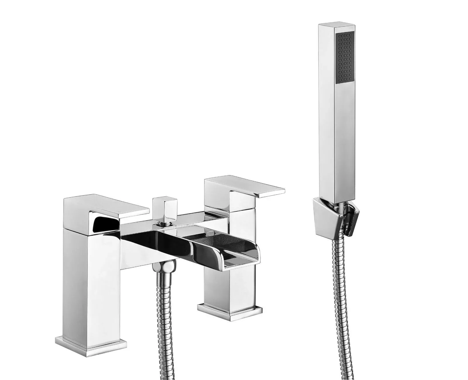 Belle Square Waterfall Style Bath Shower Mixer Chrome Mixer Tap Solid Brass 3 Belle Square Waterfall Style Bath Shower Mixer Chrome Mixer Tap Solid Brass