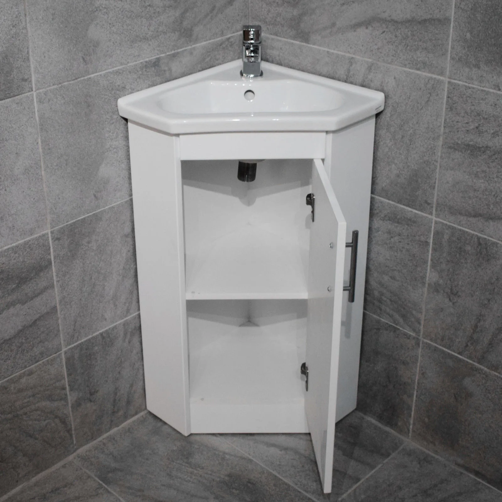 Corner Vanity Basin Sink Unit + RAK Series 600 Compact Toilet Cloakroom Ensuite 4 Corner Vanity Basin Sink Unit + RAK Series 600 Compact Toilet Cloakroom Ensuite - Image 2