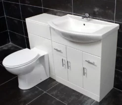 1250mm Bathroom Furniture Vanity Set 750mm Basin Sink Unit + WC Toilet Unit